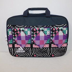 Adidas Black Purple Pink Teal Design Laptop Carrying Bag 17" x 11.5" NWOT